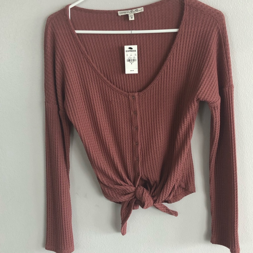 NWT! Express One Eleven Tie Front Top